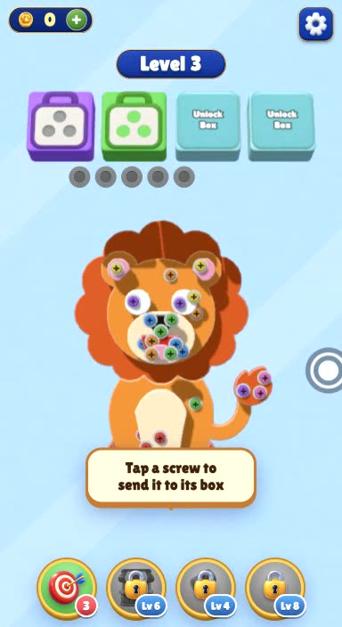 Screw away 3D — Puzzle game template