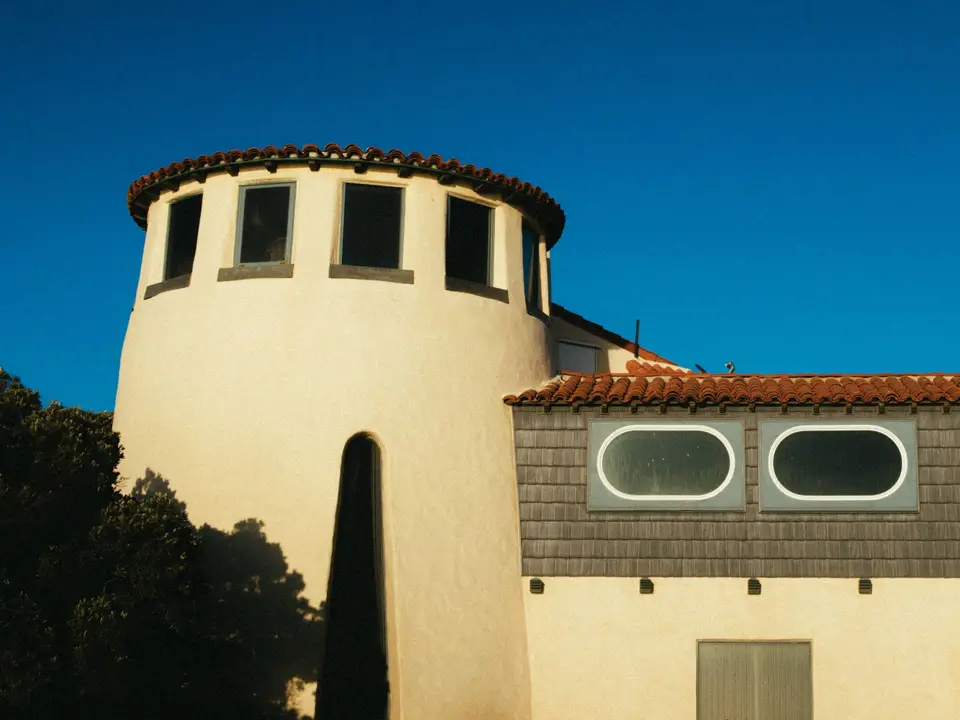Exterior courtyard at dusk