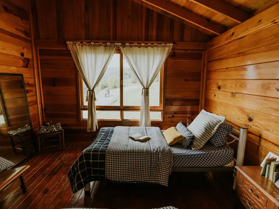 Bright bedroom with garden view