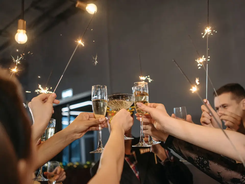Guests holding sparklers