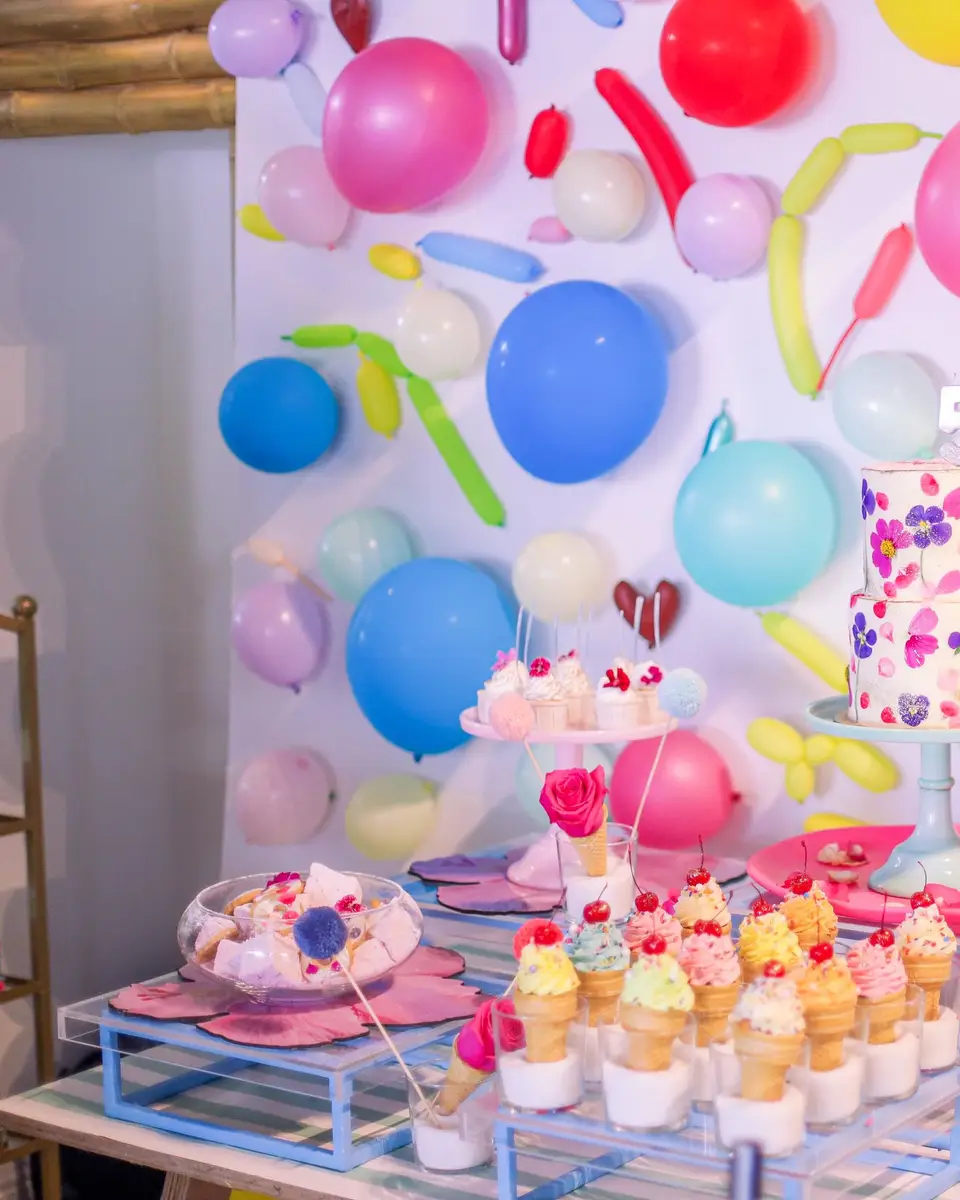 Dessert table with balloons