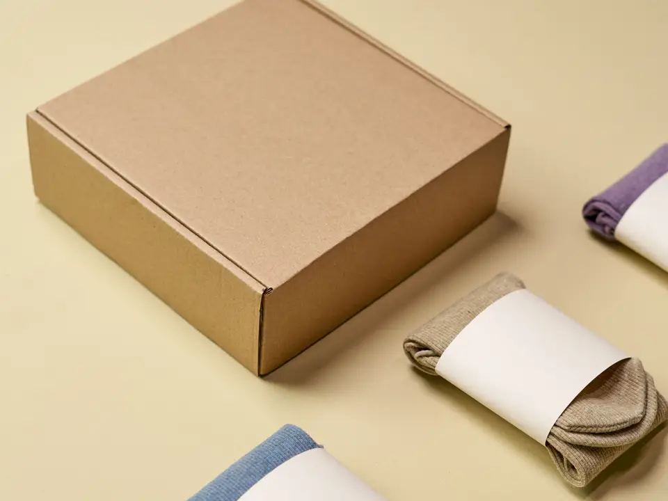 Kraft mailer box with fabric sleeves