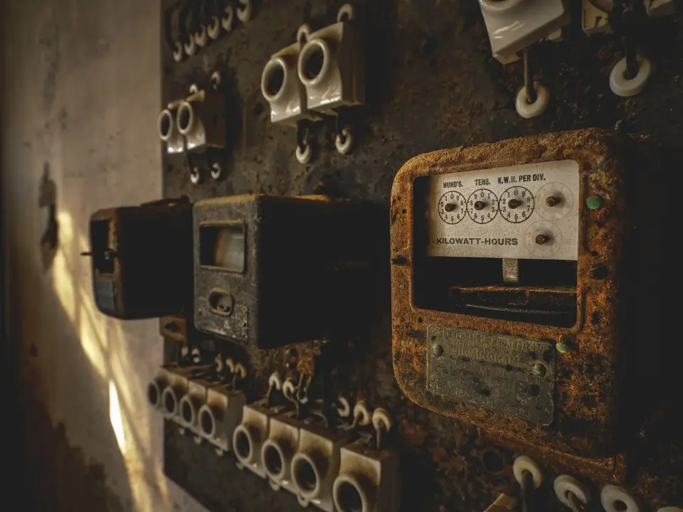 Standby generator outside a home with a transfer switch