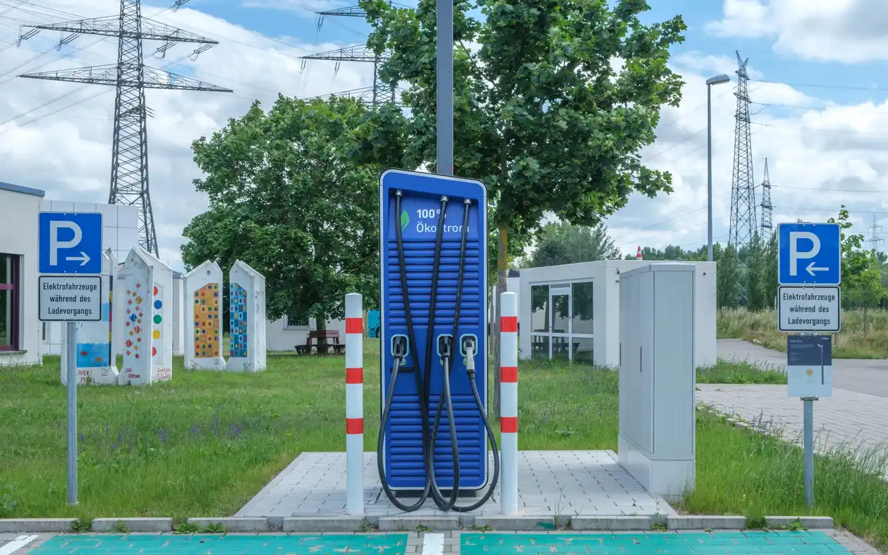 Electric vehicle charging at a public station