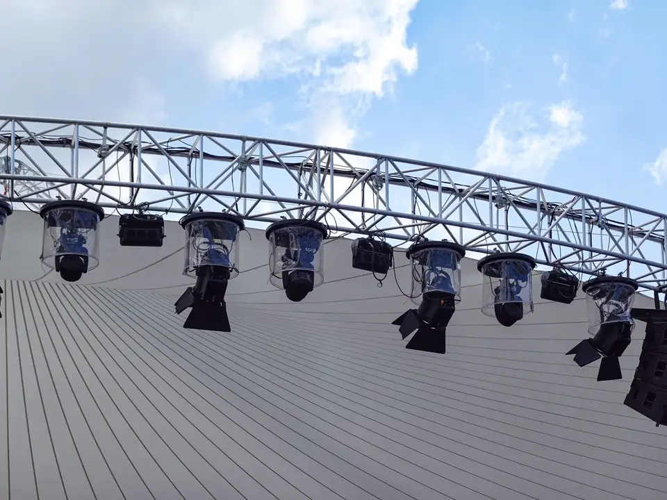 Stage lights on a truss