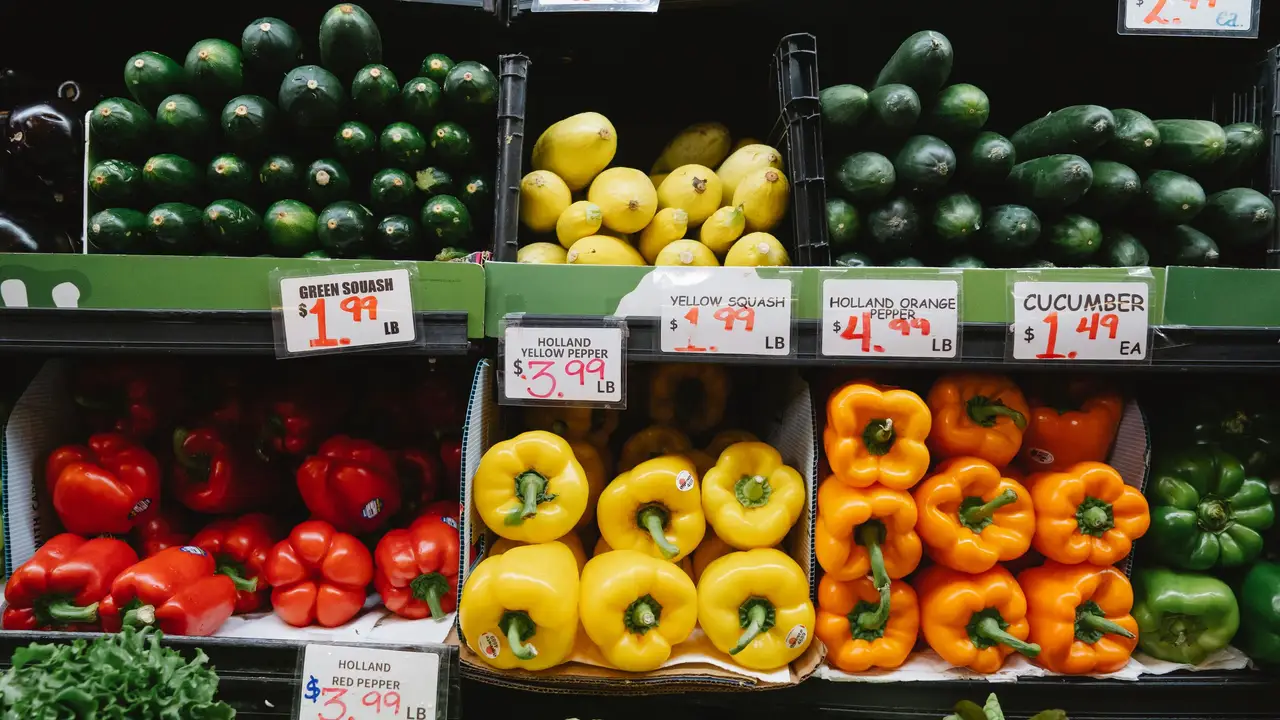 Fresh produce stocked in the choice market
