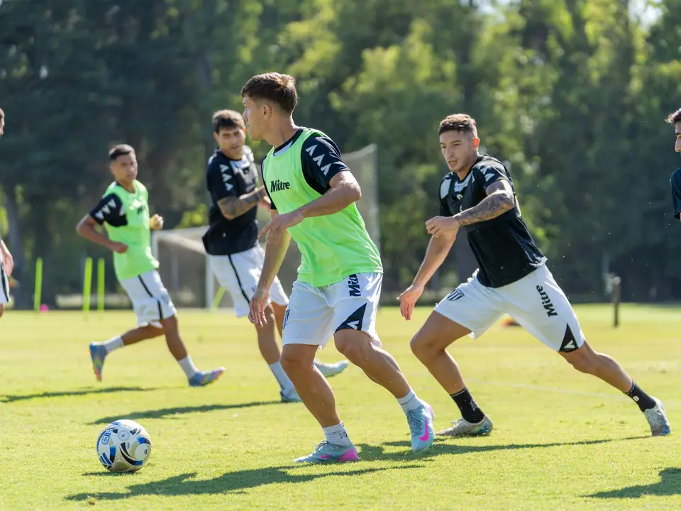 Youth players in a small-sided football match