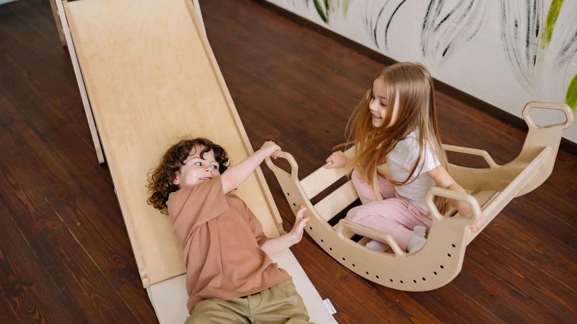 Indoor play structure with bright colors