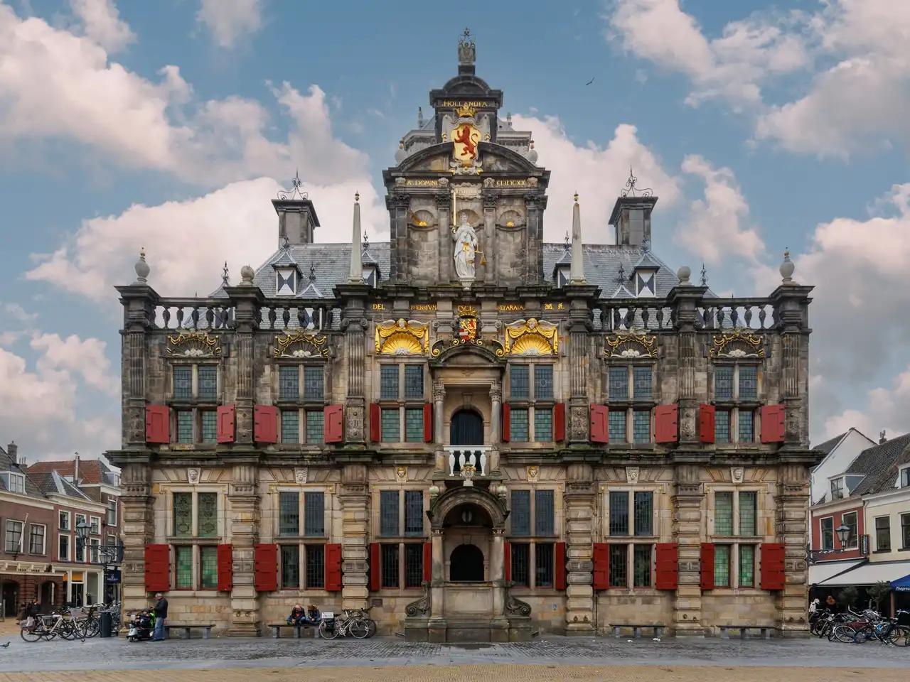 Veldmark town hall tower on the main square