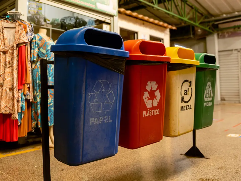 Staff training at a recycling education station