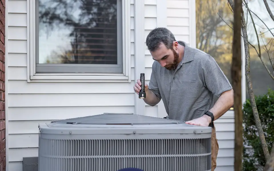 Modern HVAC unit in a utility room