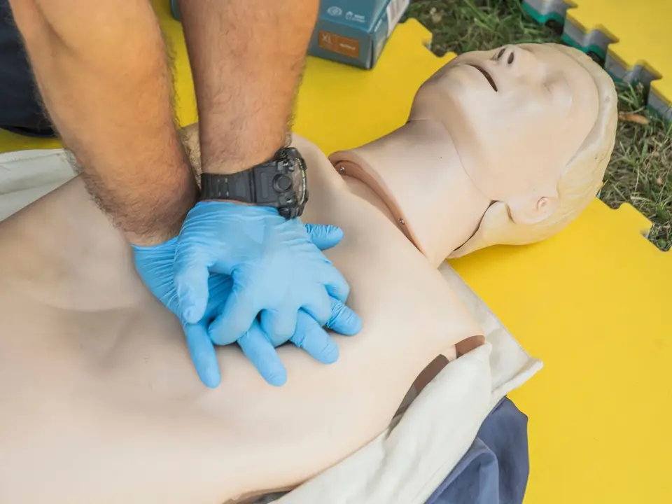CPR training manikin during a drill