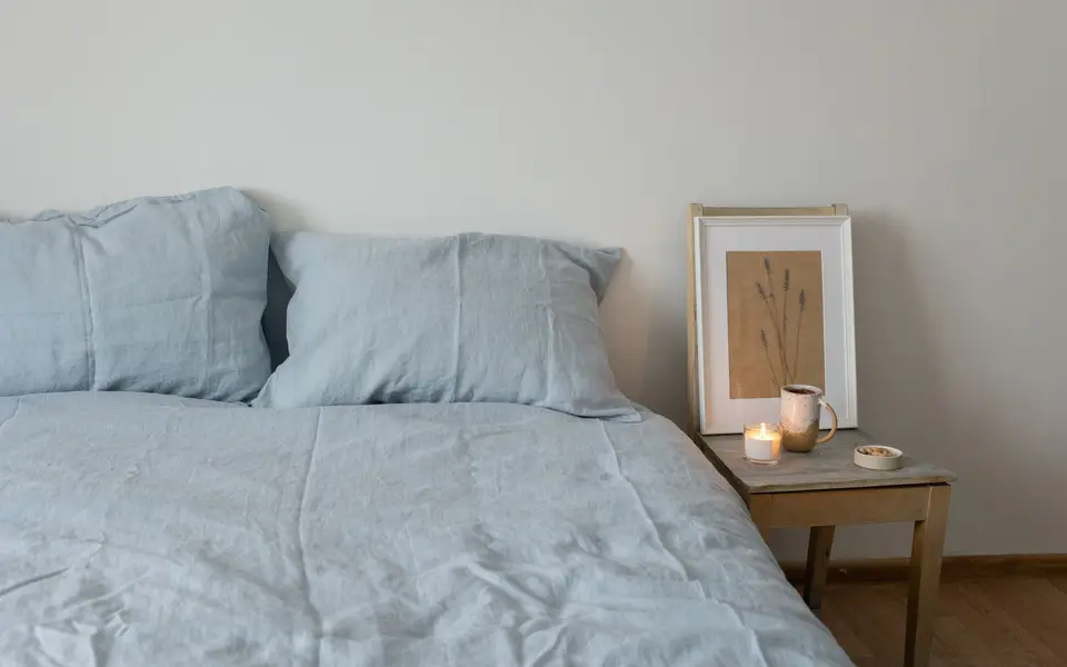 Furnished student bedroom with desk and bed