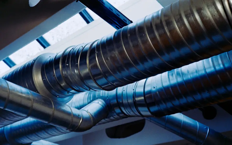 Mechanical room with heat pump racks