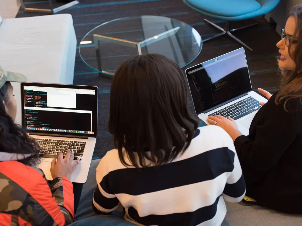 Team collaborating at a studio table