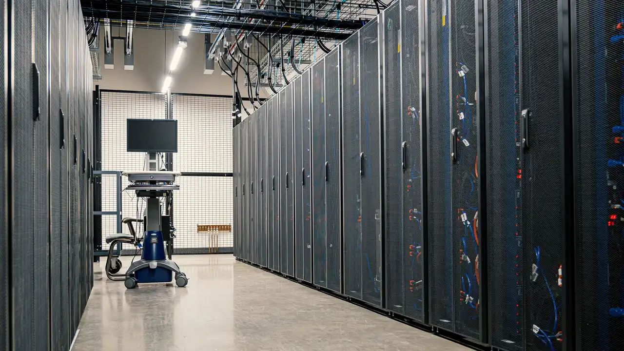 Engineer monitoring hosting dashboards in a network operations centre