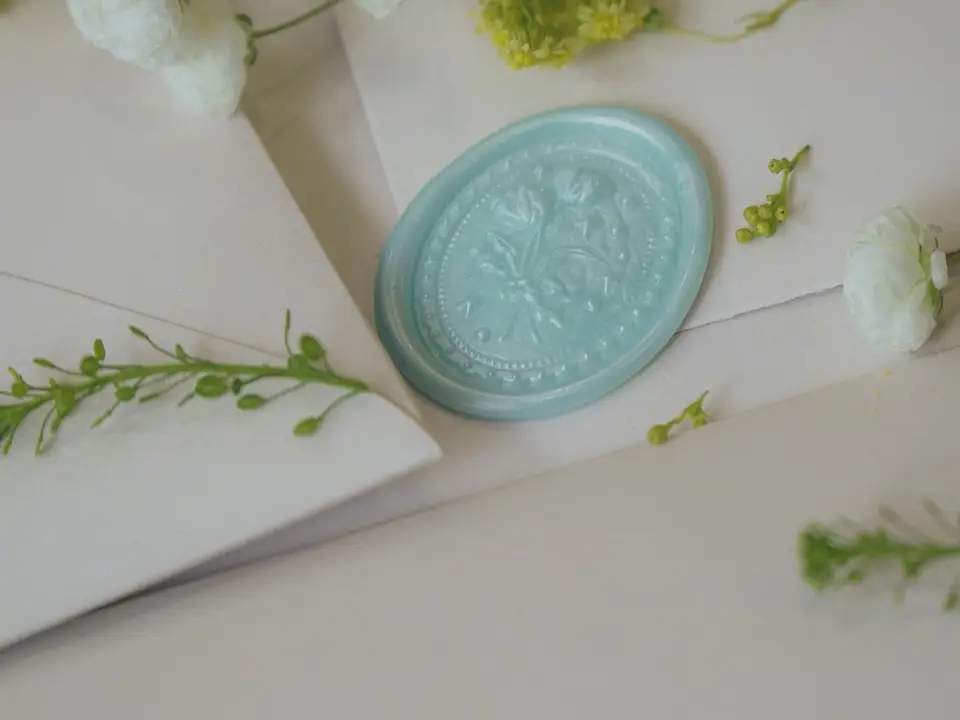 Envelopes with floral wax seals