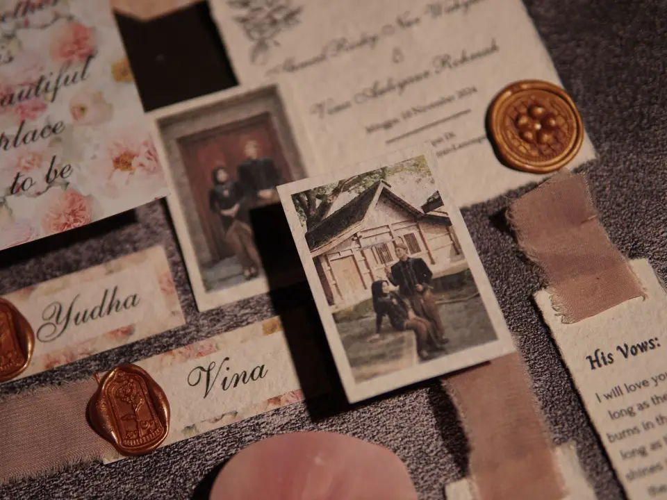 Invitation suite with wax seals