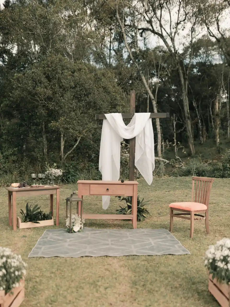 Simple altar in the woods