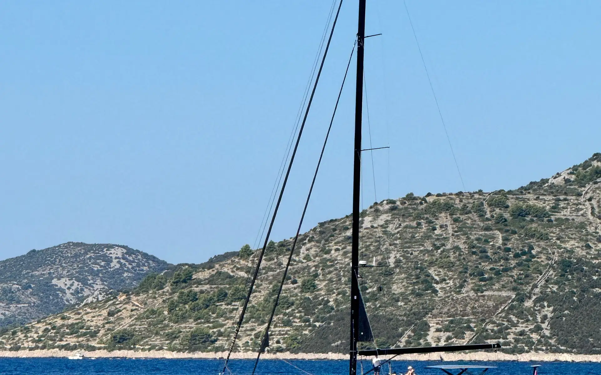 Sailing yacht on calm Adriatic water