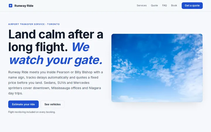 Airport Transfer Service website template preview
