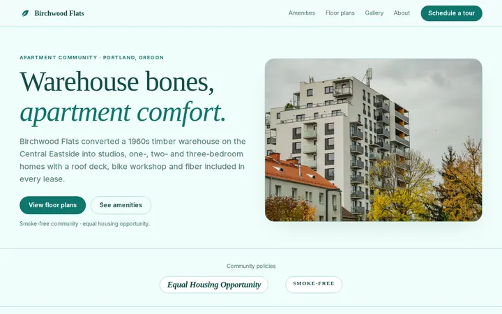 Apartment Complex website template preview