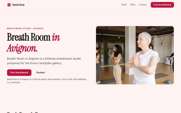 Breath Room website template preview