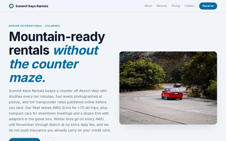 Car Rental Company website template preview