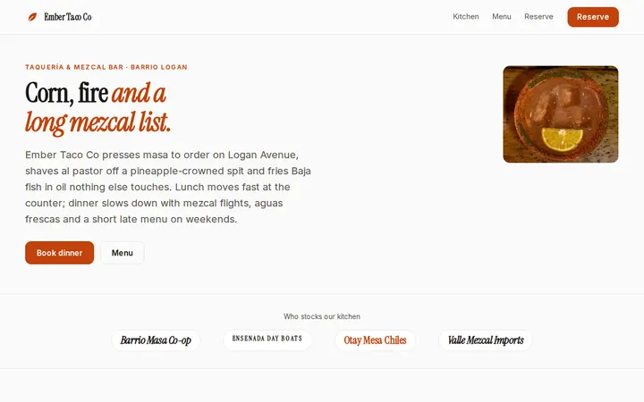 Catering Company website template preview