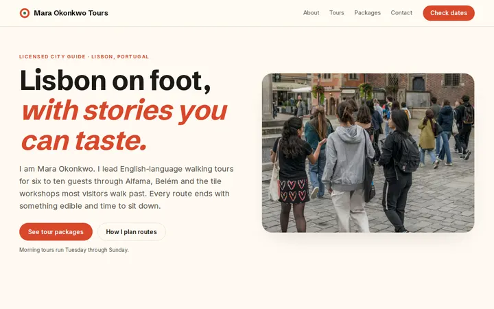 City Tour Guide website template preview