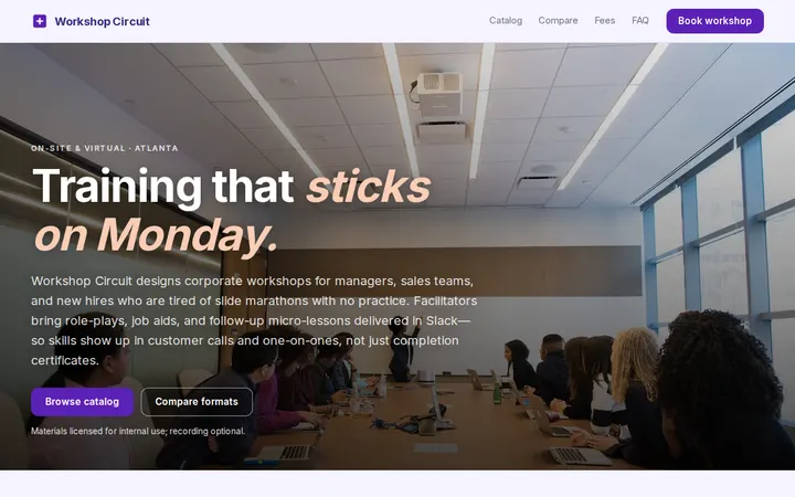 Corporate Training Consultancy website template preview