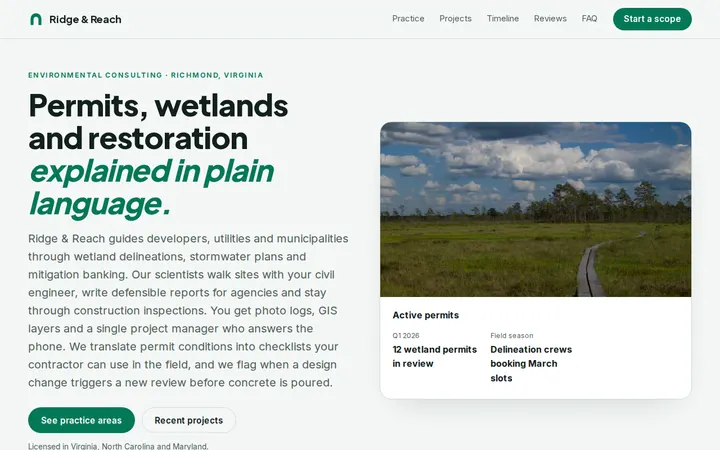 Environmental Consulting website template preview