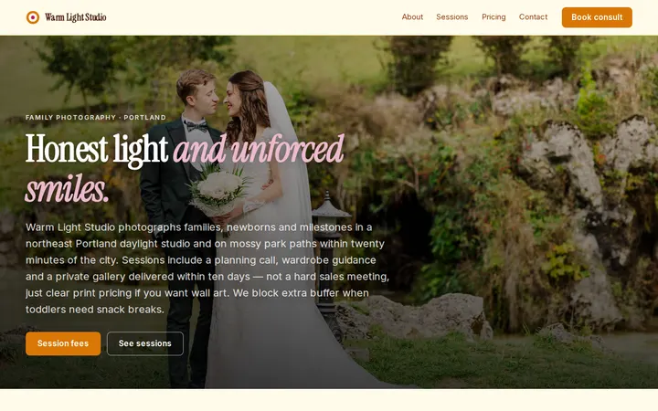 Family Photography Studio website template preview