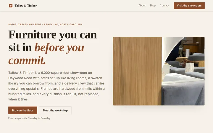 Furniture Store website template preview
