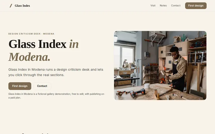 Glass Index website template preview