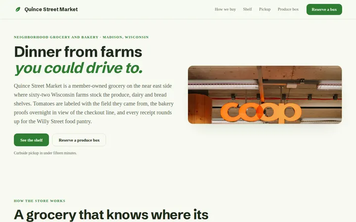 Grocery Store website template preview