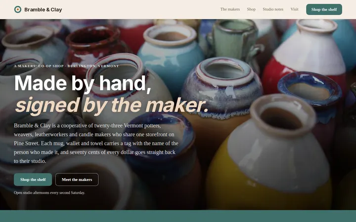 Handmade Products Store website template preview