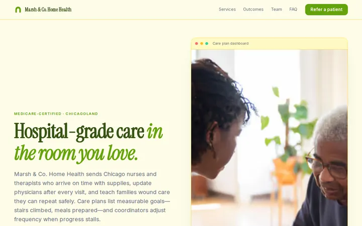 Home Healthcare Service website template preview
