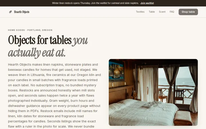 Home Lifestyle Brand website template preview
