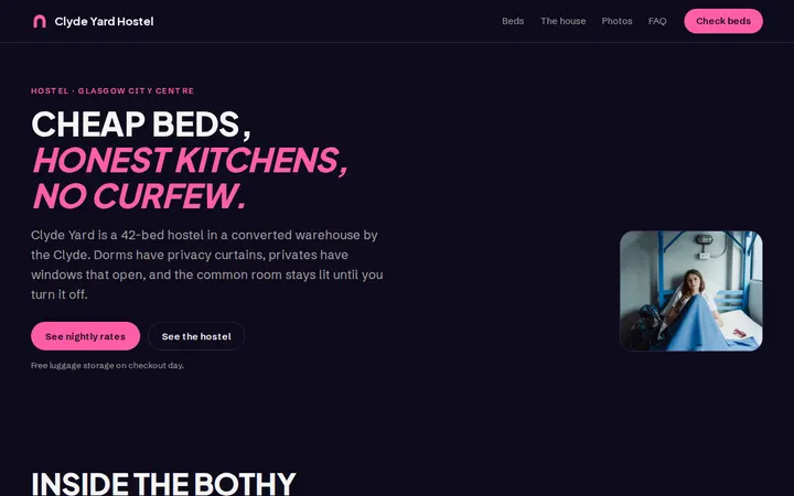Hostel website template preview