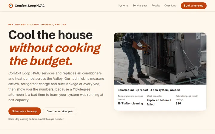 HVAC Service website template preview