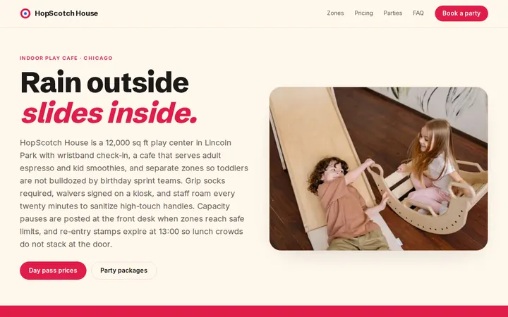 Indoor Playground website template preview