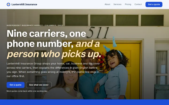 Insurance Agency website template preview