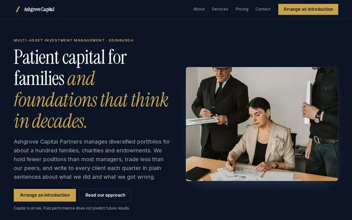 Investment Management Firm website template preview