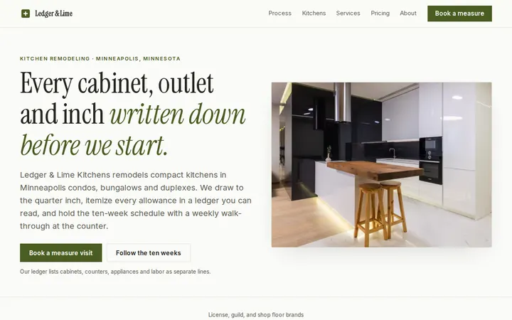 Kitchen Remodeling Company website template preview