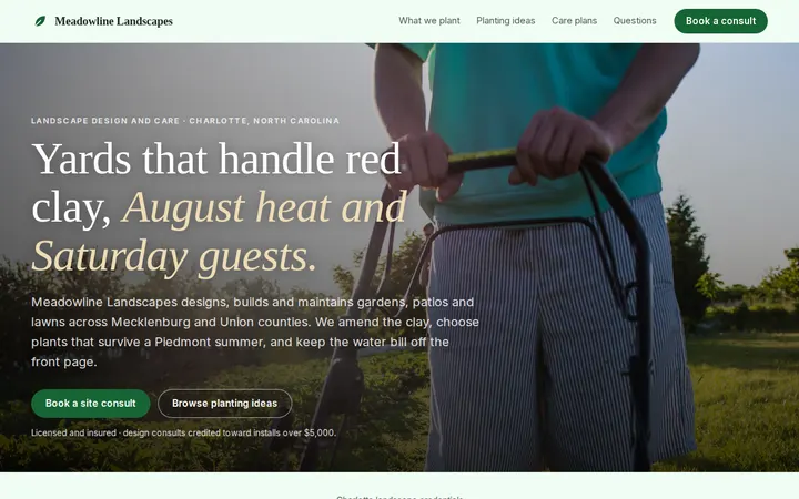 Landscaping Company website template preview