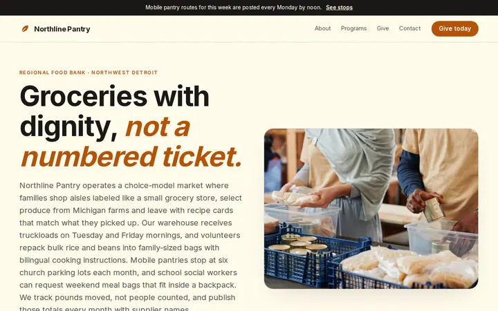Lantern Pantry website template preview
