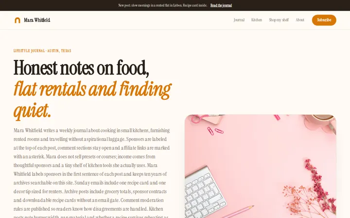 Lifestyle Blogger website template preview