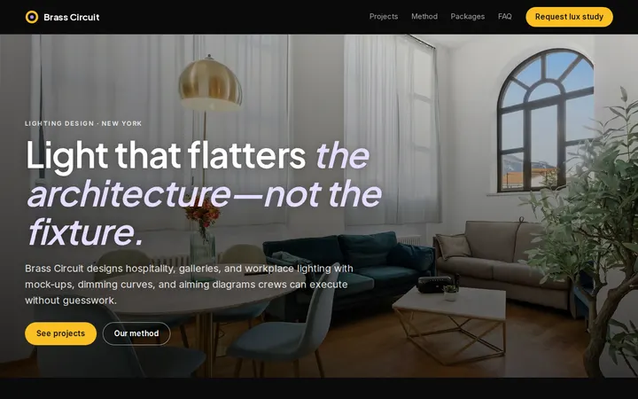 Lighting Design Studio website template preview