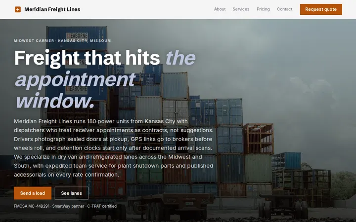 Logistics Company website template preview